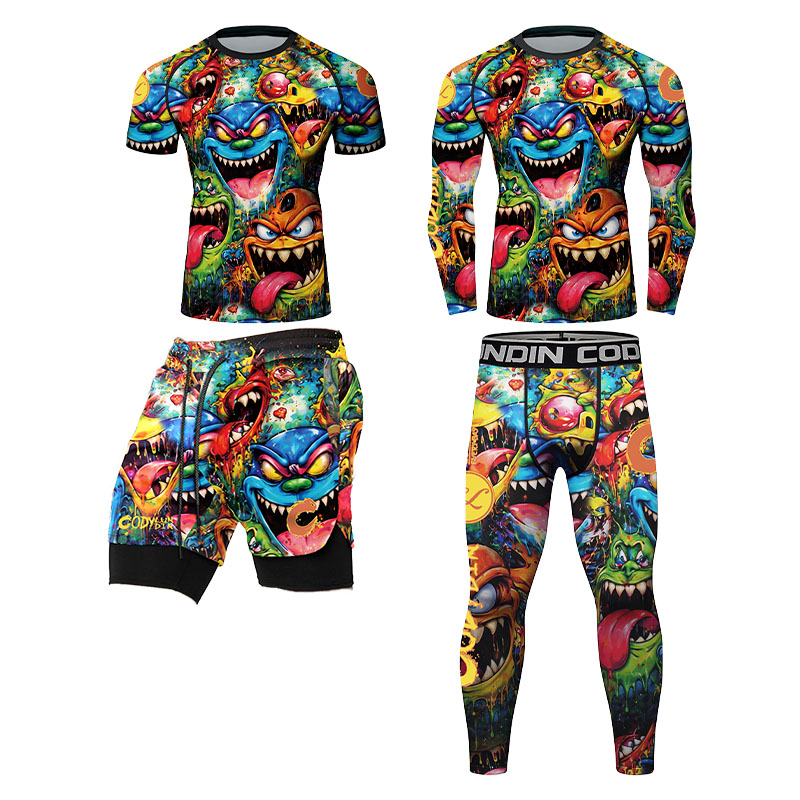 Monstera - Maglia a compressione da uomo con