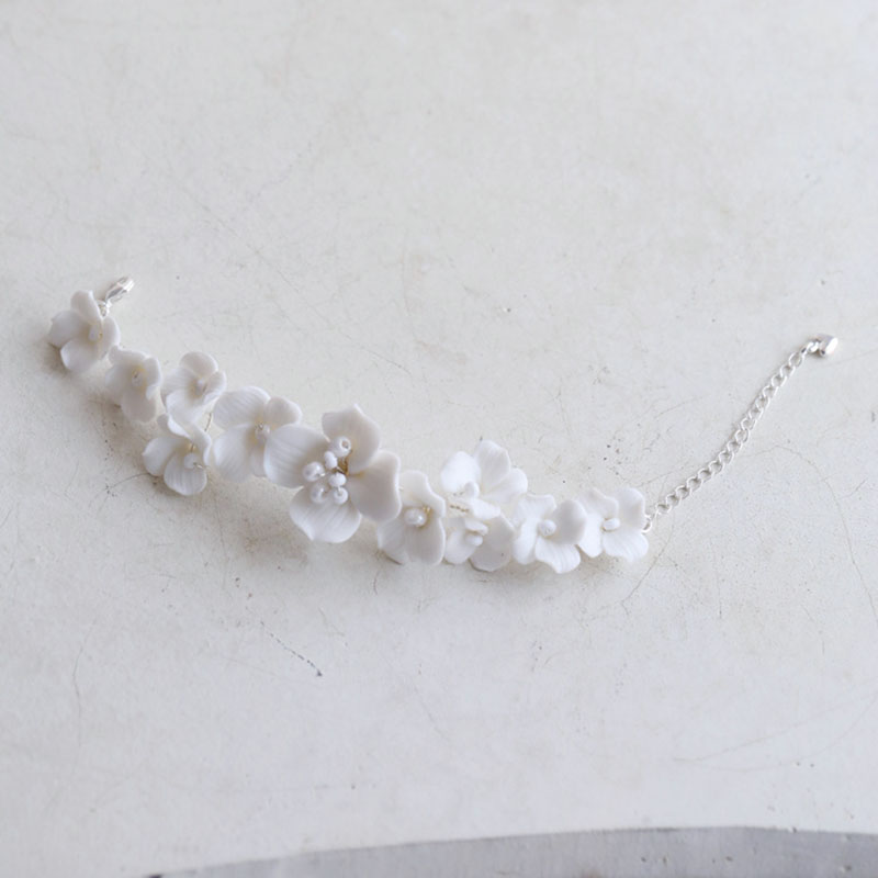 Snake Plant Ceramic - Braccialetto da sposa con fiore in