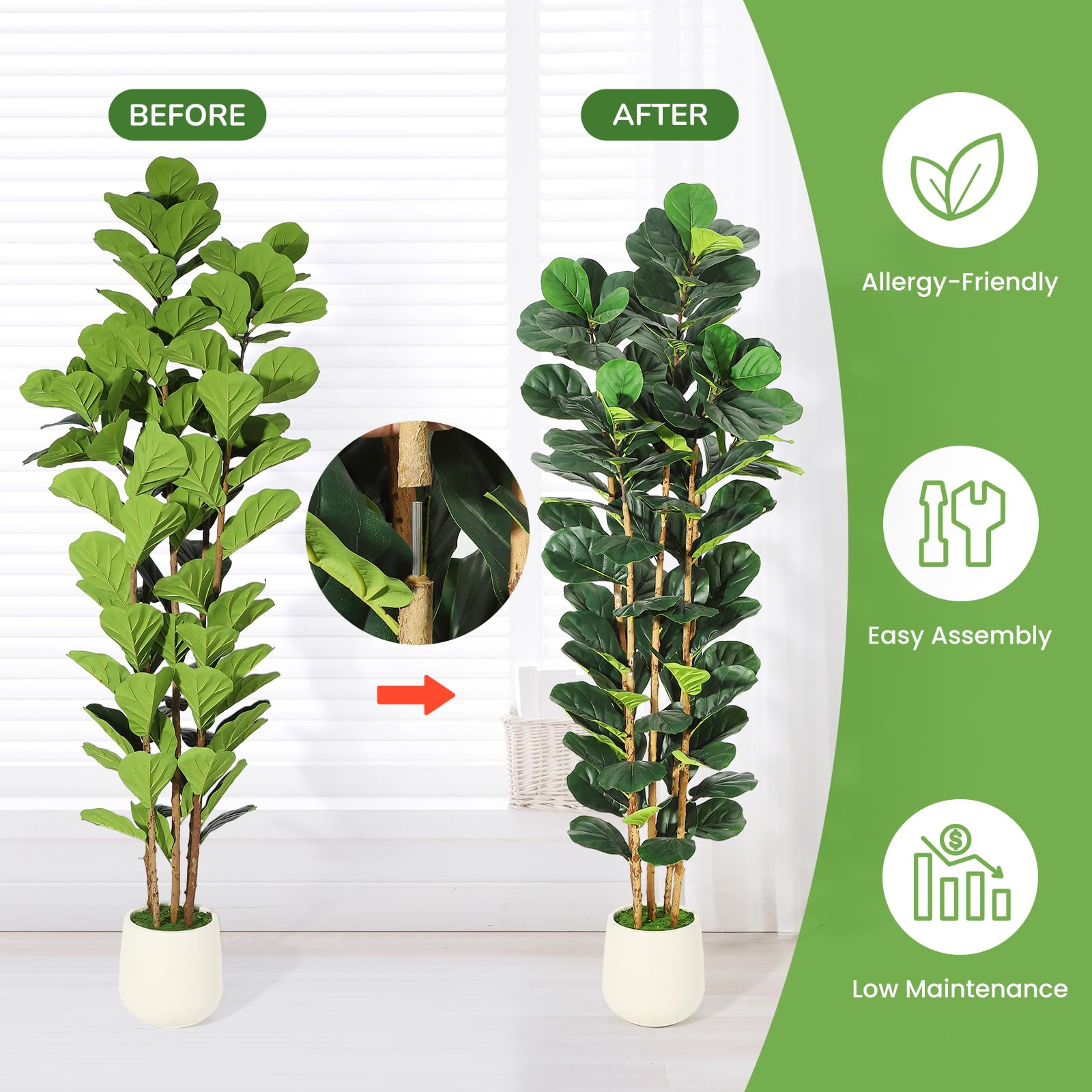 Albero di fico artificiale, al - Fiddle Leaf Fig recensione e prezzo