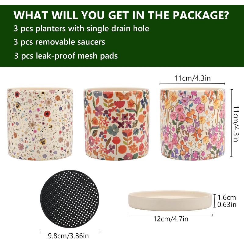 3 vasi in ceramica con decoraz - Snake Plant Ceramic recensione e prezzo